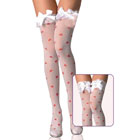 Naughty Red Hearts Stockings with Bows